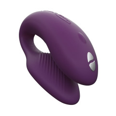 Смарт-вібратор для пар We-Vibe Chorus Purple, сенсорне керування вібраціями стисненням пульта	