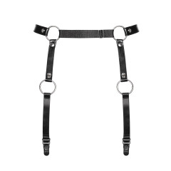Гартери Obsessive A741 garter belt black O/S, штучна шкіра