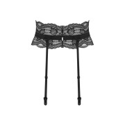 Пояс для панчіх Obsessive Nutris garter belt, XL/2XL, мереживний, з довгими пажами