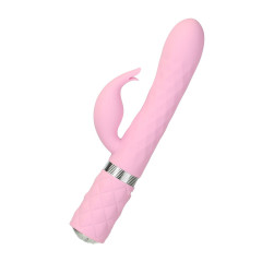 Розкішний кролик з ротацією та вібрацією Pillow Talk Lively Pink, кристал Сваровскі