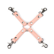 Хрестовина для фіксації Liebe Seele Dark Candy Pink Hogtie, з кільцем, 4 карабіни
