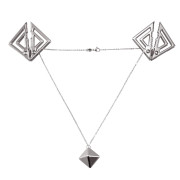 Затискачі для сосків з важкою підвіскою LOCKINK Adjustable Nipple Clamps with Heavy Pendant, під срібло