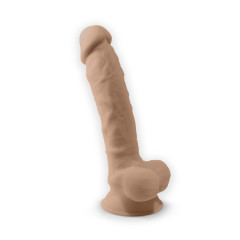 Фалоімітатор з вібрацією SilexD Vetus Vibro Flesh (MODEL 1 size 8in) + LRS, двошаровий, діам. 4,2 см