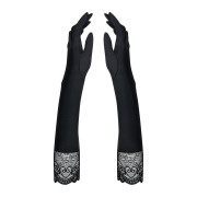 Високі рукавички з каменями та мереживом Obsessive Miamor gloves, black
