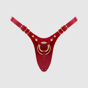 Трусики для страпона Strap-On-Me Leatherette Harness Fabulous - One Size - Red Glossy