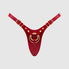 Трусики для страпона Strap-On-Me Leatherette Harness Fabulous - One Size - Red Glossy