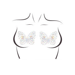 Пестис-метелики з кристалів Leg Avenue Chrysallis nipple sticker, наліпки, світяться у темряві