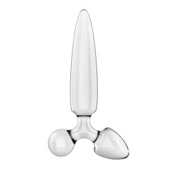 Тристоронній скляний дилдо Satisfyer Triple Crystal 1 Transparent
