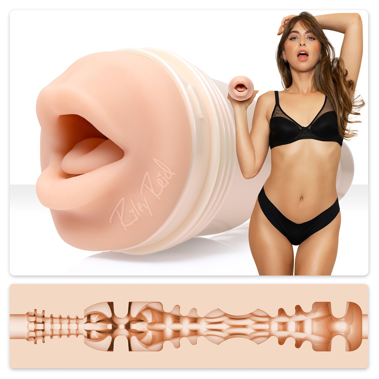 Мастурбатор Fleshlight Girls: Riley Reid - Insomnia, зі зліпка ротика, дуже ніжний