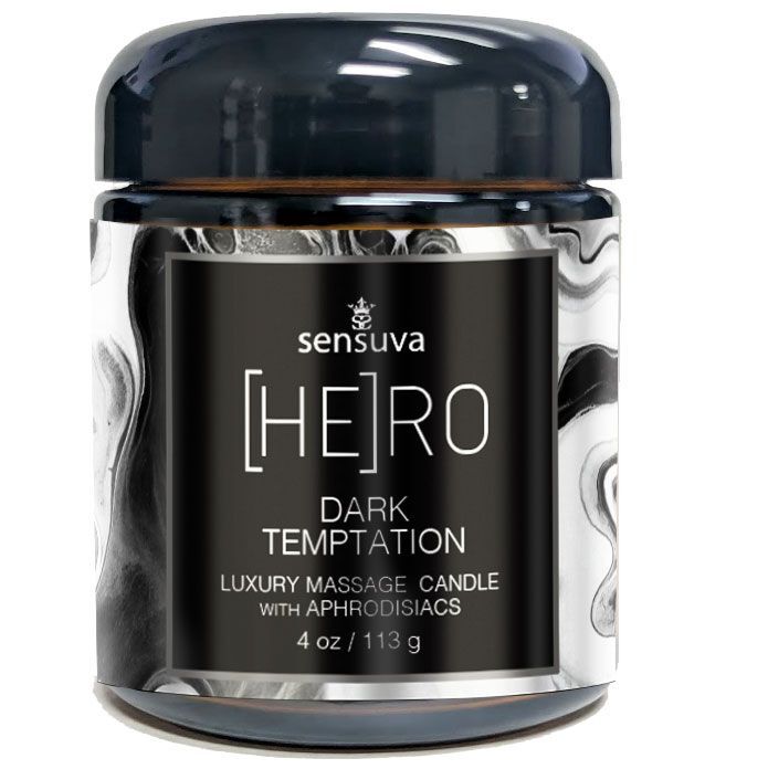 Масажна свічка Sensuva [HE]RO Dark Temptation Massage Oil Candle 113г