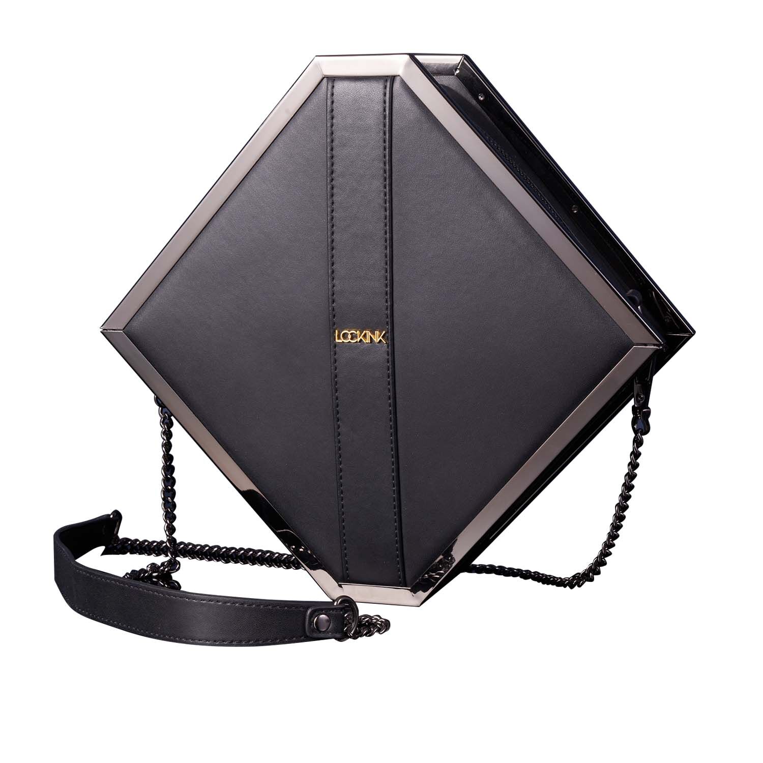 Сумка для секс-іграшок LOCKINK Mysterious Square Kink Bag, чорна, набір для бондажу в комплекті